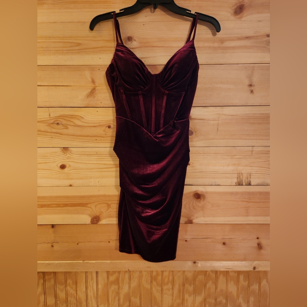 B Darlin Burgundy Dress